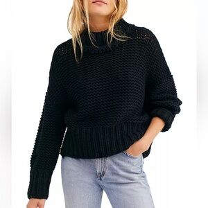 Free People My Only Sunshine Sweater Black Medium